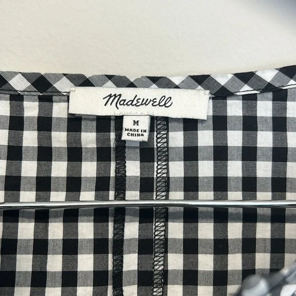 Madewell Smocked Gingham Women’s Top
Medium Black & White - Picture 4 of 7